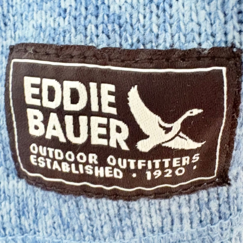 Eddie Bauer Radiator Fleece Snap Pullover Mens Tall Large Blue Heather Gorpcore - Picture 2 of 5